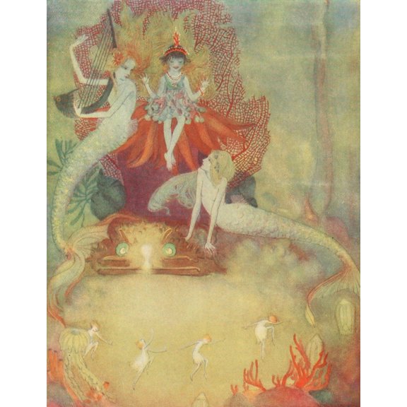 Down-adown-Derry 1922 Mermaids Canvas Art - Dorothy Lathrop (18 x 24)