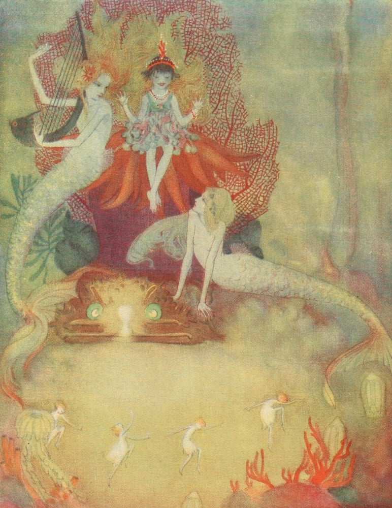 Down-adown-Derry 1922 Mermaids Canvas Art - Dorothy Lathrop (24 x 36)