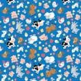 thumbnail image 1 of Down on the Farm Animals Blue Cotton Fabric, 1 of 1