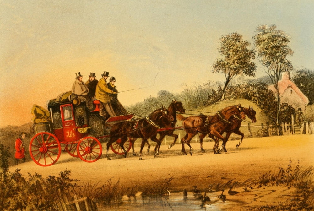 Down the Road 1875 A sticky lot Canvas Art - Henry Alken (24 x 36)