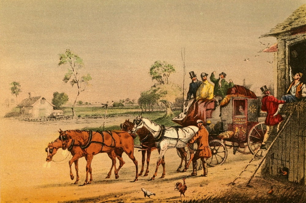 Down the Road 1875 Drunk again Canvas Art - Henry Alken (24 x 36)