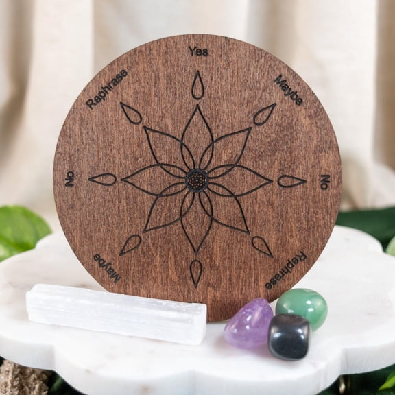 Down to Earth 5'' Wood Flower Pendulum Board