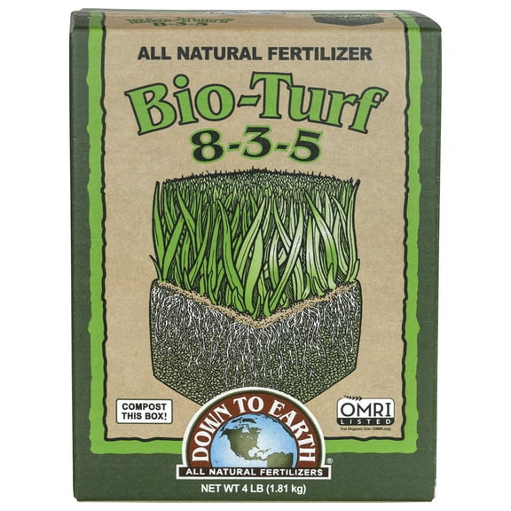 Down to Earth Bio-Turf 8-3-5 All-Natural OMRI Listed Fertilizer, 4 lb