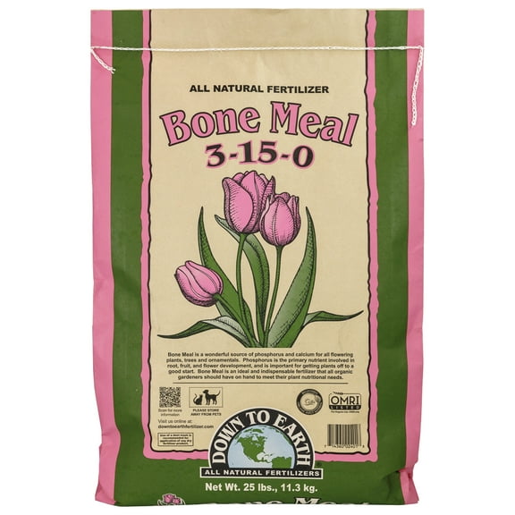 Down To Earth Organic Bone Meal 3-15-0 All-Natural Fertilizer, 25 lbs