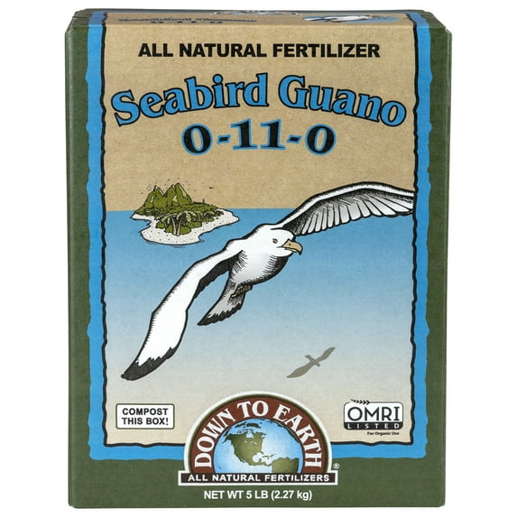 Down to Earth (#DTE07816) All Natural Seabird Guano Fertilizer Mix 0-11-0, 5 lb