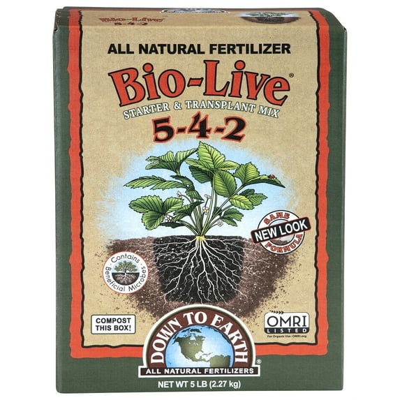 Down to Earth Organic Bio-Live Fertilizer Mix 5-4-2, 5 lb