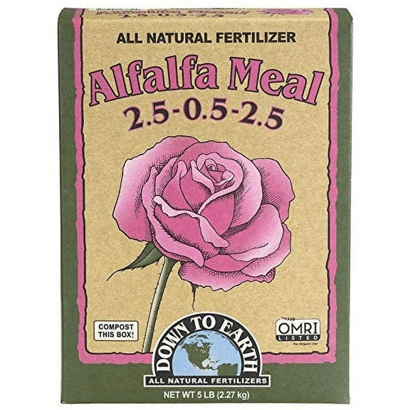 Down to Earth (#DTE07885) Organic Alfalfa Meal Fertilizer Mix 2.5-0.5-2.5, 4 lb