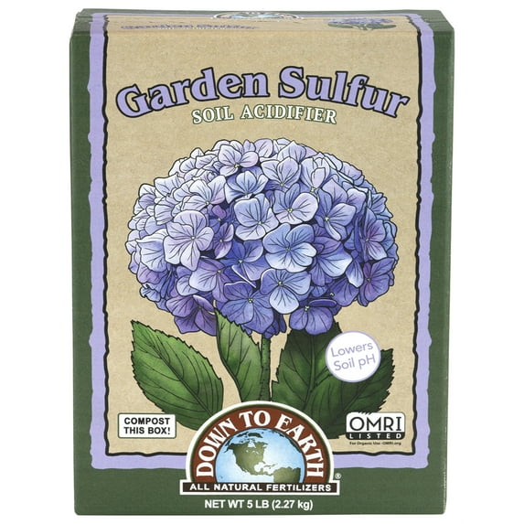 Down to Earth Garden Sulfur All Natural Soil Acidifier Amendment, 5lbs