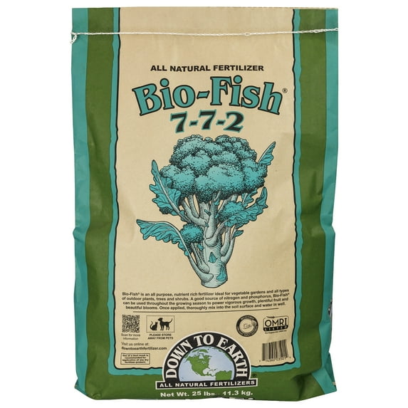 Down to Earth Organic Bio-Fish Fertilizer Mix 7-7-2, 25 lb