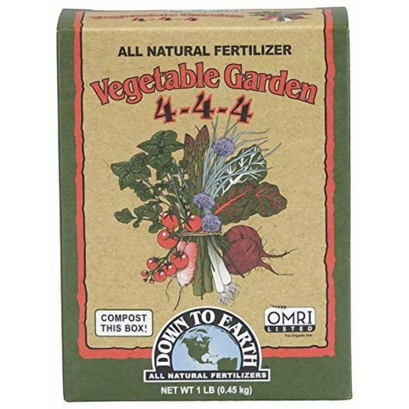 Down to Earth Vegetable Garden Fertilizer 4-4-4 - Organic Natural - 1 lb
