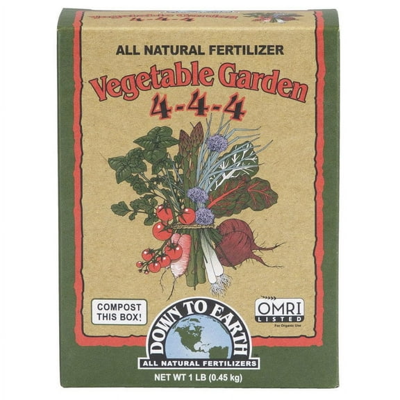 Down to Earth Organic Vegetable Garden Fertilizer 4-4-4, 1lb