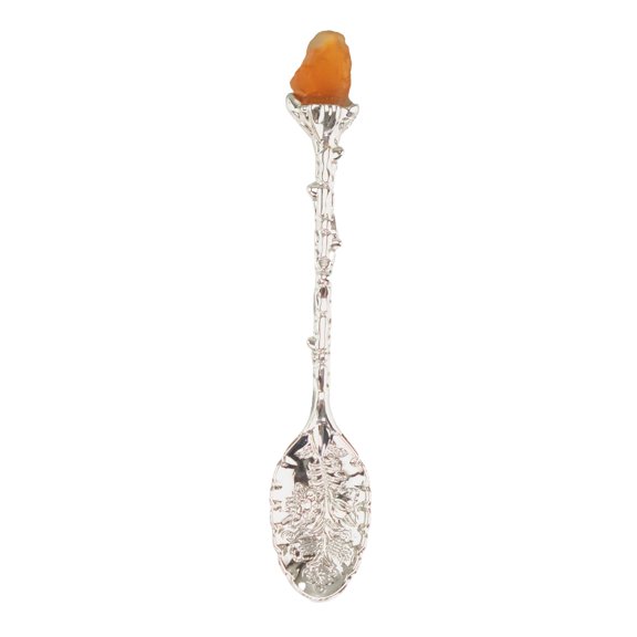 Down to Earth Witch Herb Spoon - Silver with Carnelian