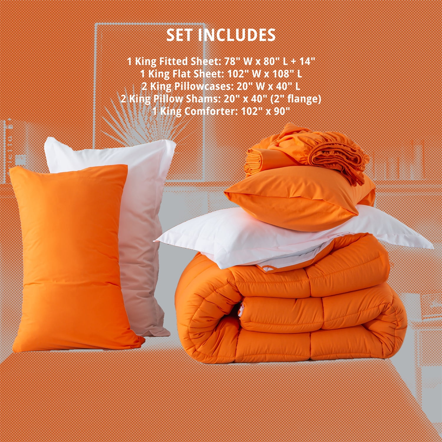 Downcool King Size 7 Piece Reversible AllSeason Down Alternative