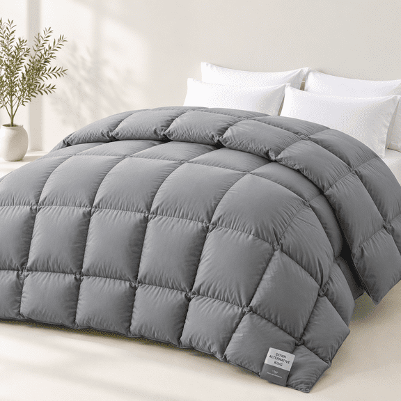 Downforter King Size All Season Duvetert Grey 106x90inch
