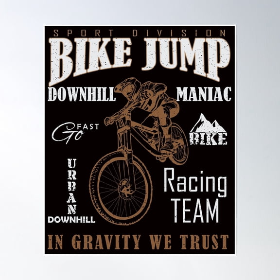 Downhill / Bicycle / Downhill / Bmx Poster Wall Art, Modern Wall Decor, 24x36 UNFRAMED