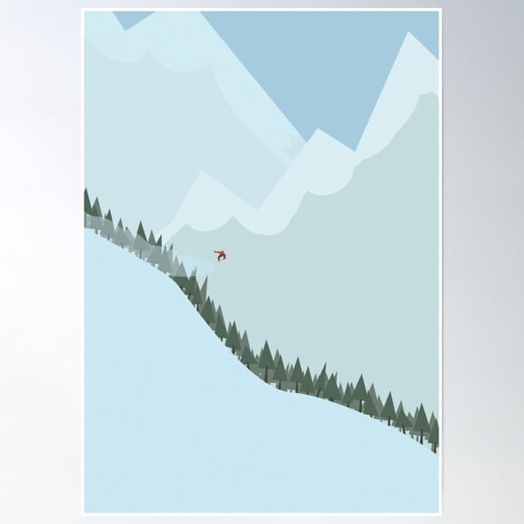 Downhill Snowboard Poster Wall Art, Modern Wall Decor, 24x36 UNFRAMED
