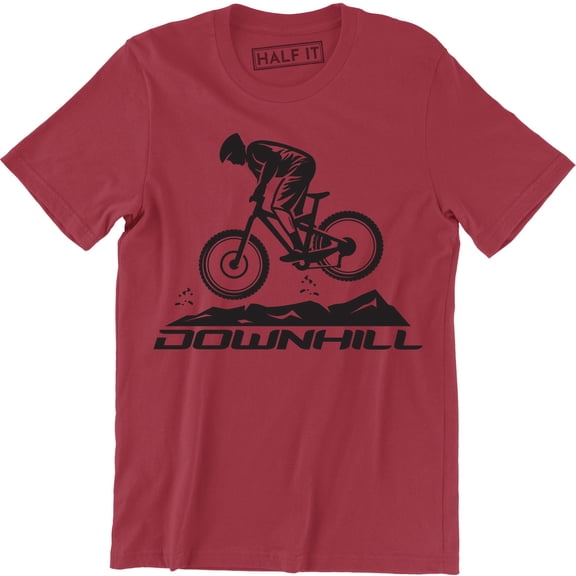 Downhill with Bicycle Rider Image for Men T-Shirt