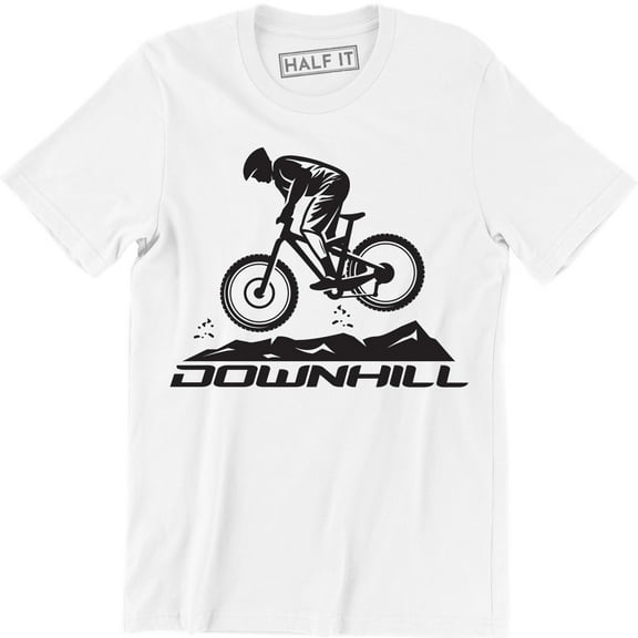 Downhill with Bicycle Rider Image for Men T-Shirt