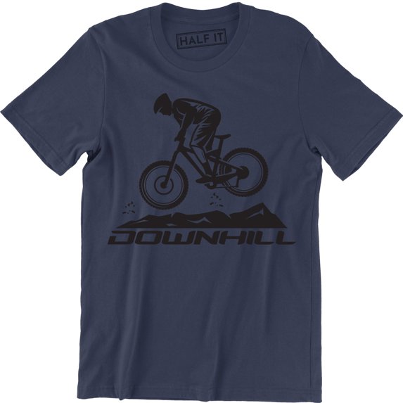 Downhill with Bicycle Rider Image for Men T-Shirt