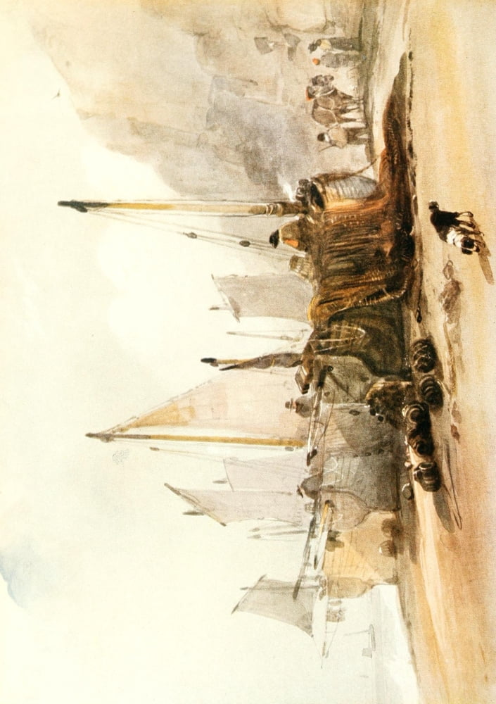 Downing HE (d1835) The Connoisseur 63 1922 Fishing Boats on the Beach Canvas Art - (24 x 36)