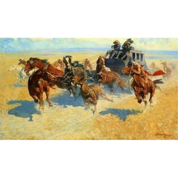 Downing The Nigh Leader Poster Print by Frederic Remington - 24 x 36 - Large