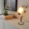thumbnail image 1 of Downlight Flower Desk Lamp, Rose Glass Reading Lamps, Floral Light Nightstand Desk Light for Bedroom Living Room Office -White Light Pink Flower with Switch, 1 of 18