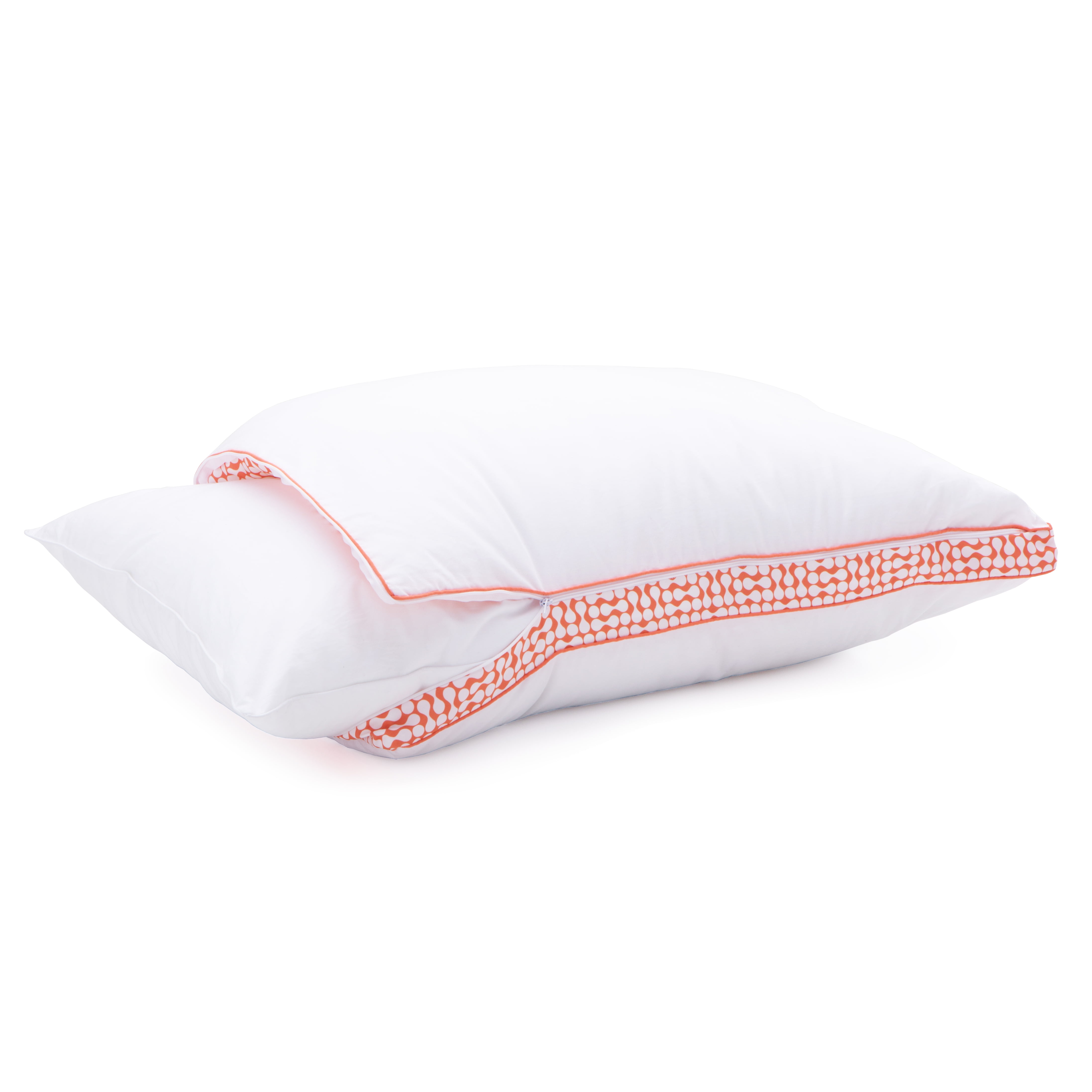 White and Orange Hypoallergenic Cotton Blend Pillow Protector