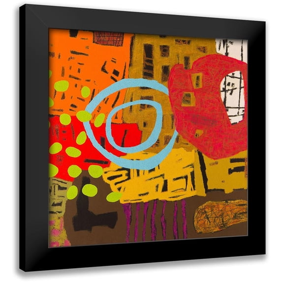 Downs 15x15 Black Modern Framed Museum Art Print Titled - Conversations in the Abstract #28