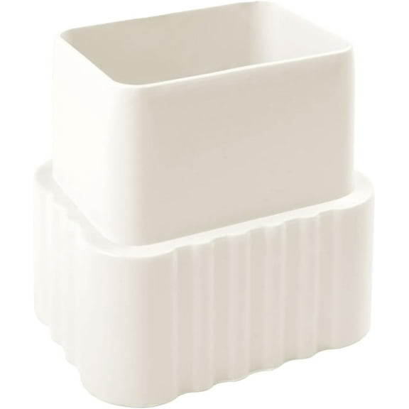 Downspout Adapter, 1 Pack PVC Gutter to Drain Pipe Square Downspout to Square Downspout Adapter Plastic Drain Pipe Connector (White)