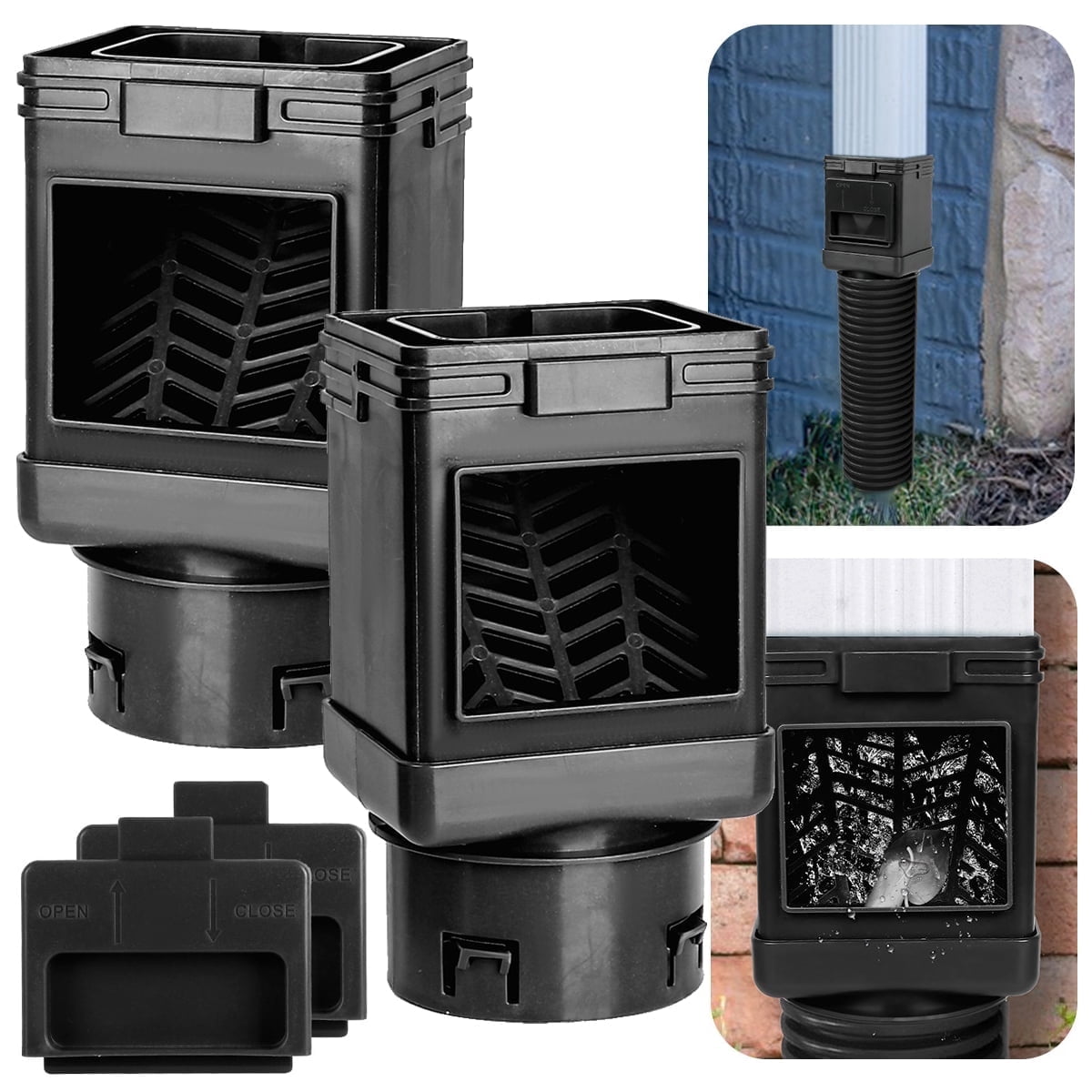 Wiher, Downspout Filter, 2 Pack, fits 2×3