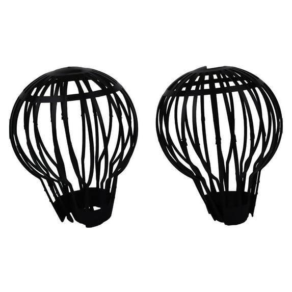 Downspout Filter Debris Guard 2 Pack - Flexible Polypropylene Gutter Pipe Protector for Leaves, Silt, Dirt - Easy Install Outdoor Drain Cover Block - Black 12.5x14.5cm