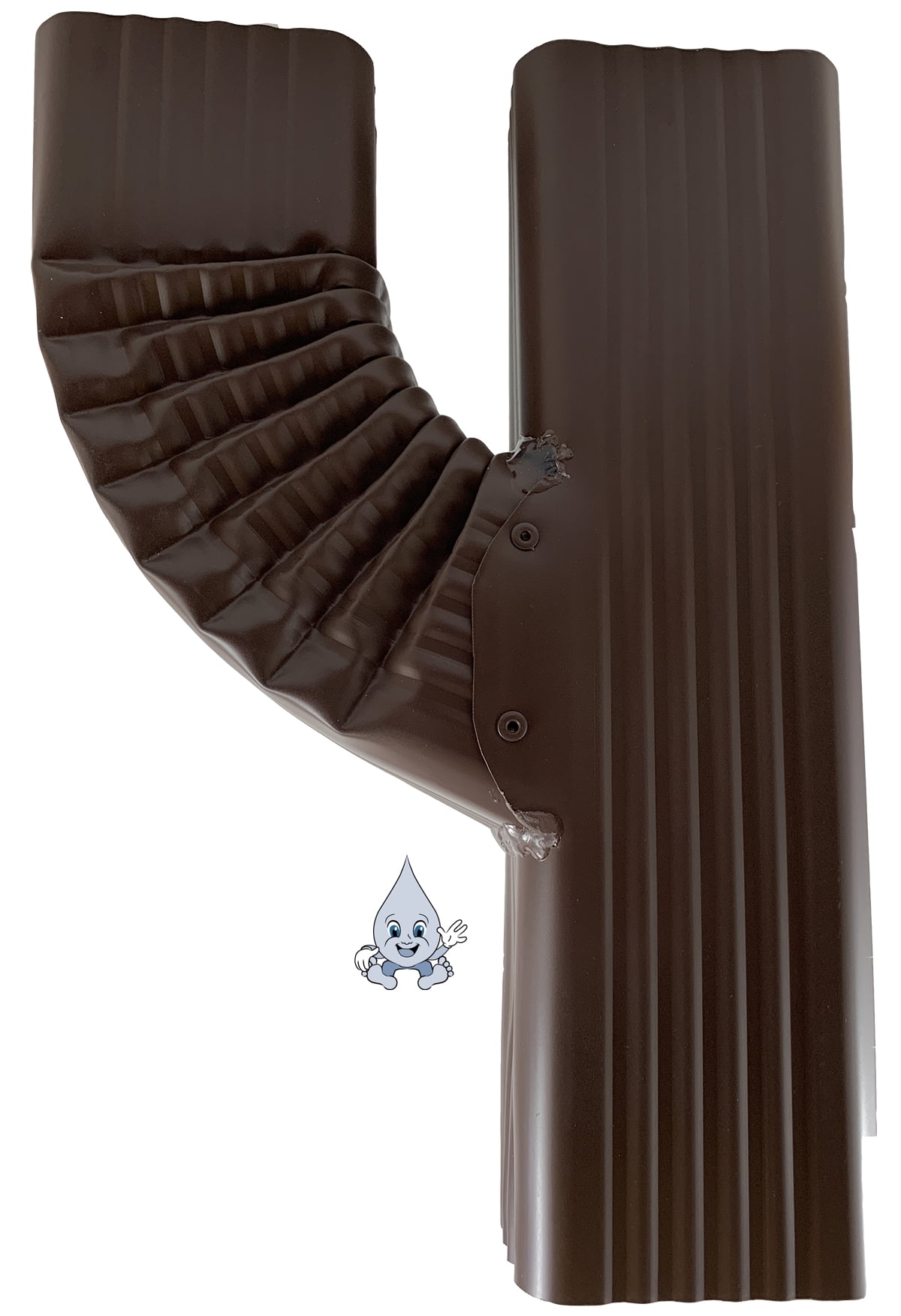 Downspout Funnel, U 3x4, left, Aluminum, Royal Brown