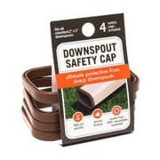 Downspout Safety Cap | Gutter Downspout Protection for Adults, Kids and Pets | Protect from Gutter Downspout Extension Sharp Edges | 2" x 3" Size Caps | 4 Pack | Brown