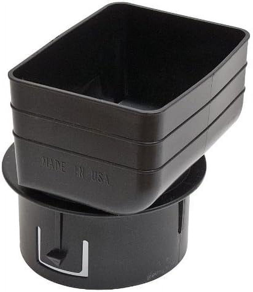 Downspout To Drain Pipe Tile Adapter (Black) 3 Inch X 4 Inch Downspout