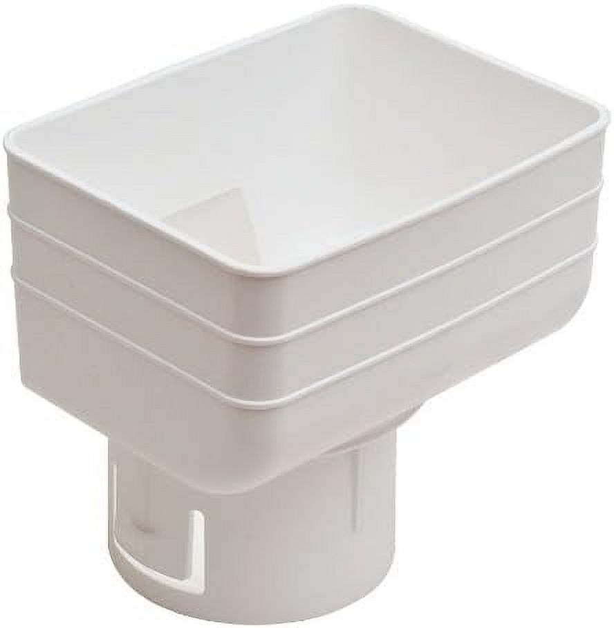 Downspout To Drain Pipe Tile Adapter (White, 3X4x3)