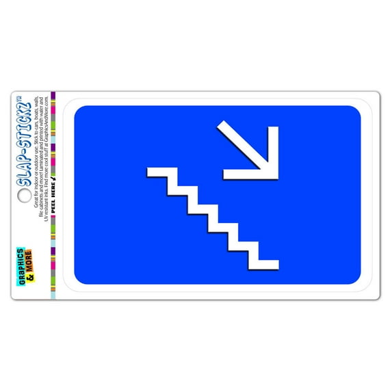 Downstairs Stairs Right Arrow SLAP-STICKZ(TM) Automotive Car Window Locker Bumper Sticker