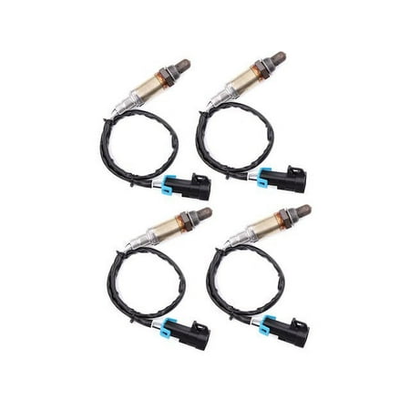 Downstream O2 Oxygen Sensor Kit - 4 Piece - 4 Wire - 16.5 Inch - Compatible with 1999 - 2002 Chevy Silverado 1500 (Except Canada Built 2000 - 2002 4.8L 5.3L V8 Models) 2001