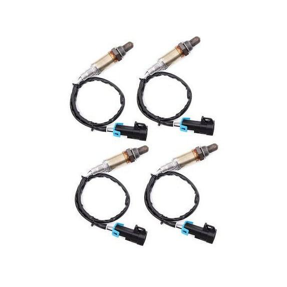 Downstream O2 Oxygen Sensor Kit - 4 Piece - 4 Wire - 16.5 Inch - Compatible with 1999 - 2002 Chevy Silverado 1500 (Except Canada Built 2000 - 2002 4.8L 5.3L V8 Models) 2001