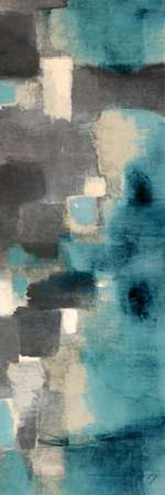 Downtown Blue Rain II Canvas Art - Lanie Loreth (12 x 36)