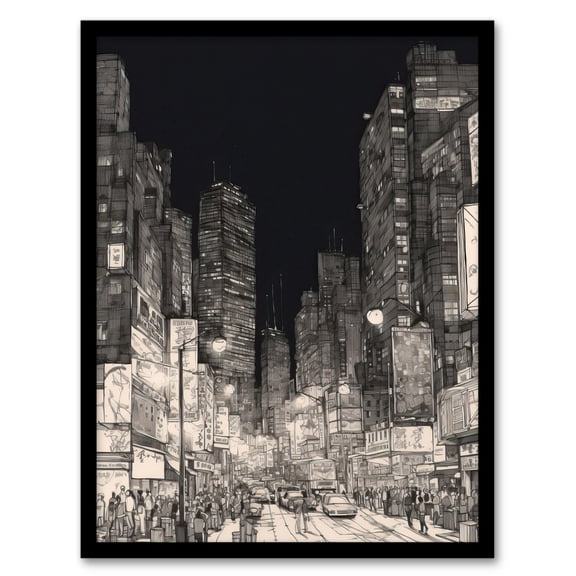 Downtown Dallas Cityscapes An Intricate Ink Sketch Artwork Framed Wall Art Print A4