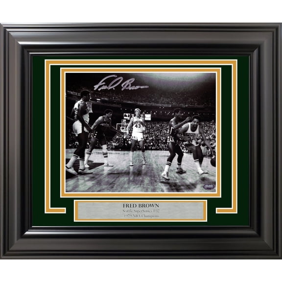 Downtown Fred Brown Autographed Framed 8x10 Photo Seattle Supersonics MCS Holo 200390