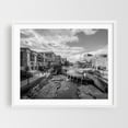thumbnail image 1 of Downtown Greenville - Greenville South Carolina Photography Cityscape Black and White Architecture Bridge Scenic White Framed Wall Art Print 12 x 16 inches, 1 of 3