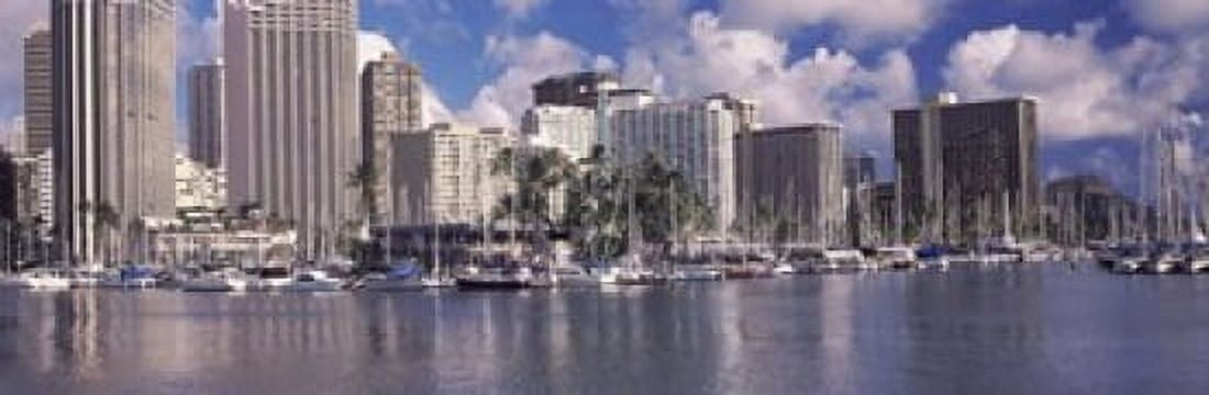 Downtown Honolulu Oahu Hawaii USA Canvas Art - Panoramic Images (18 x 6)