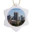 thumbnail image 1 of 3drose, Downtown Indianapolis in Canvas, 3 inch Snowflake Porcelain Ornament, 1 of 7