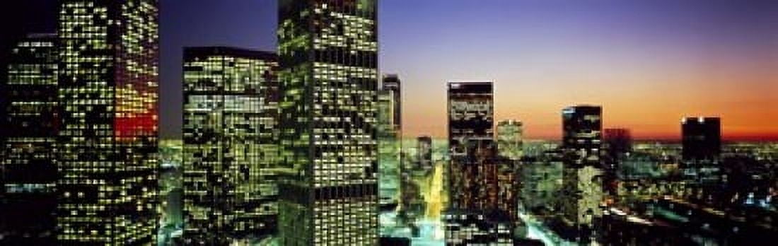 Downtown Los Angeles CA USA Canvas Art - Panoramic Images (18 x 6)