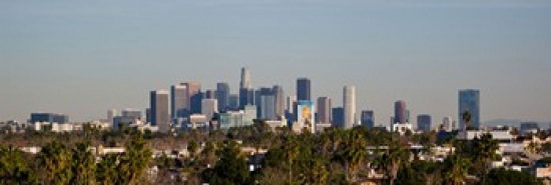 Downtown Los Angeles City of Los Angeles California USA Canvas Art - Panoramic Images (18 x 6)