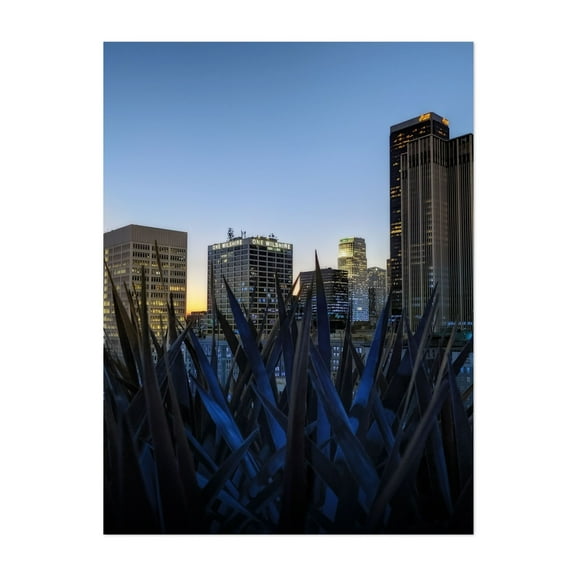 Downtown Los Angeles LA at Blue Hour - Los Angeles California Photography Cityscape Skyline Architecture Night Sky Modern Art Unframed Wall Art Print 36 x 48 inches