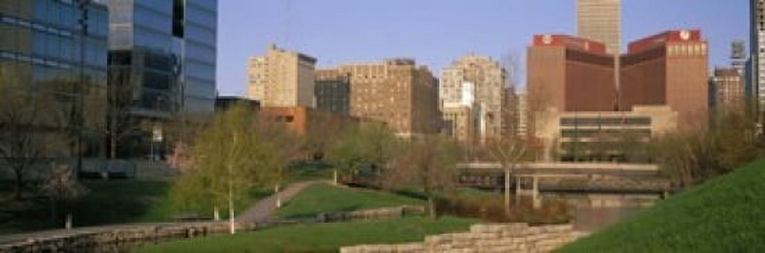Downtown Omaha NE Canvas Art - Panoramic Images (18 x 6)