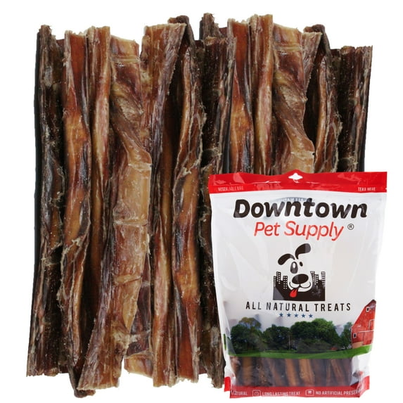 Downtown Pet Supply Bully Sticks For Dogs Free Range Dog Chews 12", 10 Pack Odor Free