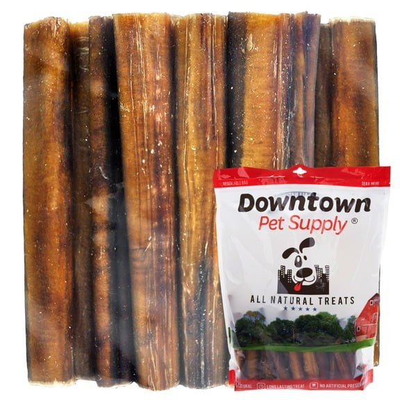 Downtown Pet Supply Bully Sticks For Dogs Spiral Rawhide Free Dog Chews 12", 10 Pack